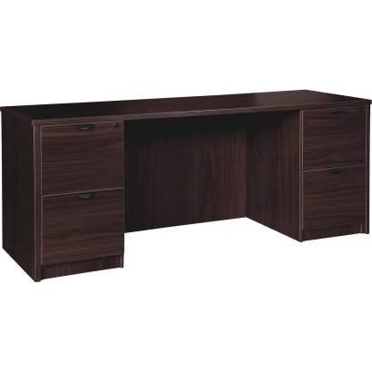 Lorell Prominence 2.0 Espresso Laminate Double-Pedestal Credenza - 2-Drawer PC2466ES