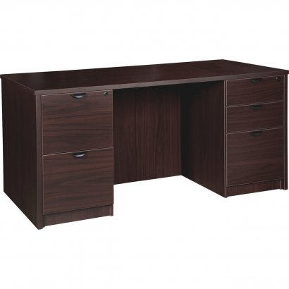 Lorell Prominence 2.0 Espresso Laminate Double-Pedestal Desk - 5-Drawer PD3060DPES