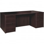 Lorell Prominence 2.0 Espresso Laminate Double-Pedestal Desk - 5-Drawer PD3672DPES