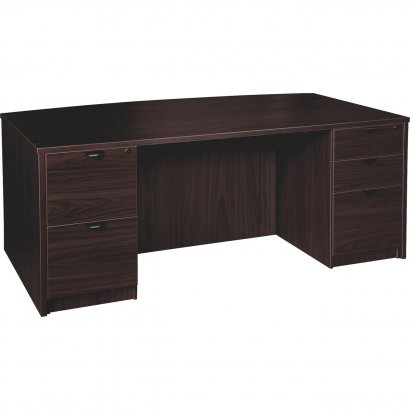 Lorell Prominence 2.0 Espresso Laminate Double-Pedestal Desk - 5-Drawer PD4272DPES