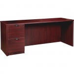 Lorell Prominence 2.0 Mahogany Laminate Left-Pedestal Credenza - 2-Drawer PC2466LMY