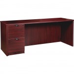 Lorell Prominence 2.0 Mahogany Laminate Left-Pedestal Credenza - 2-Drawer PC2472LMY