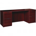 Lorell Prominence 2.0 Mahogany Laminate Double-Pedestal Credenza - 2-Drawer PC2472MY