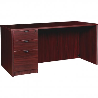 Lorell Prominence 2.0 Mahogany Laminate Box/Box/File Left-Pedestal Desk - 3-Drawer PD3060LSPMY