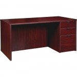 Lorell Prominence 2.0 Mahogany Laminate Box/Box/File Right-Pedestal Desk - 3-Drawer PD3060RSPMY