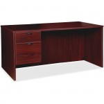 Lorell Prominence 2.0 Mahogany Laminate Box/File Left-Pedestal Desk - 2-Drawer PD3066QLMY