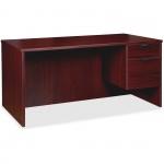 Lorell Prominence 2.0 Mahogany Laminate Box/File Right-Pedestal Desk - 2-Drawer PD3066QRMY