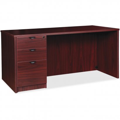 Lorell Prominence 2.0 Mahogany Laminate Box/Box/File Left-Pedestal Desk - 3-Drawer PD3672LSPMY