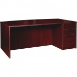 Lorell Prominence 2.0 Mahogany Laminate Box/Box/File Right-Pedestal Desk - 3-Drawer PD4272RSPMY