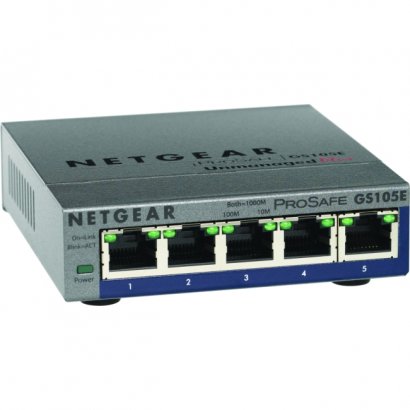 Netgear ProSafe Plus Switch, 5-Port Gigabit Ethernet GS105E-200NAS