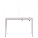 MasterVision Protector Series Frameless Glass Desktop Divider, 55.1 x 0.16 x 35.4, Clear/Aluminum BVCGL3501393