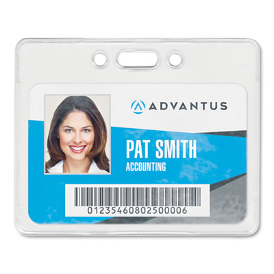 Advantus Proximity ID Badge Holder, Horizontal, 3.75 x 3, Clear, 50/Pack AVT75450
