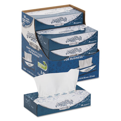 Angel Soft ps Ultra Facial Tissue, 2-Ply, White, 125 Sheets/Box, 10 Boxes/Carton GPC4836014
