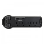 Safco Pull-Up Power Module, 4 outlets, 2 USB Ports, 8 ft Cord, Black SAF2069BL