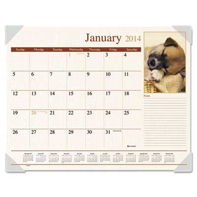 At-A-Glance Puppies Monthly Desk Pad Calendar, 22 x 17, 2016 AAGDMD16632