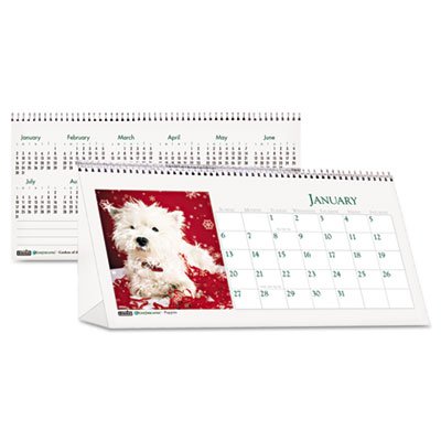 House of Doolittle Puppy Photos Desk Tent Monthly Calendar, 8-1/2 x 4-1/2, 2016 HOD3659