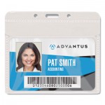 Advantus PVC-Free Badge Holders, Horizontal, 4.5 x 4, Clear, 50/Pack AVT75603