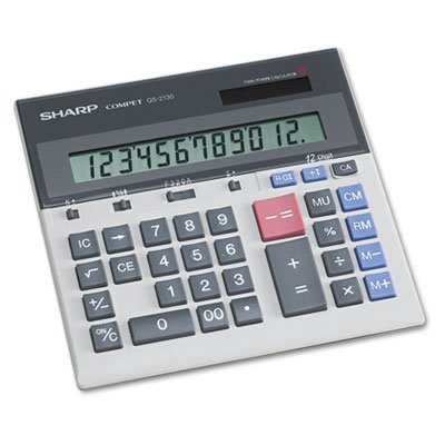 Sharp QS-2130 Compact Desktop Calculator, 12-Digit LCD SHRQS2130