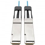 Tripp Lite QSFP+ to QSFP+ Active Optical Cable - 40Gb, AOC, M/M, Aqua, 1 m (3 ft.) N28F-01M-AQ