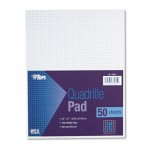 Tops Quadrille Pads, 6 Squares/Inch, 8 1/2 x 11, White, 50 Sheets TOP33061