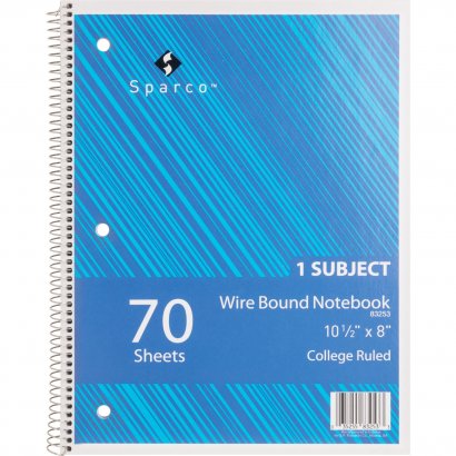 Sparco Quality Wirebound 1-Subject Notebook 83253