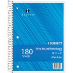 Sparco Quality Wirebound 5-Subject Notebook 83252