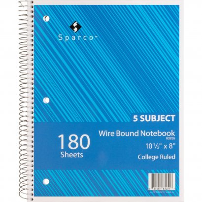 Sparco Quality Wirebound 5-Subject Notebook 83255