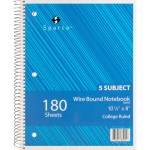 Sparco Quality Wirebound 5-Subject Notebook 83255