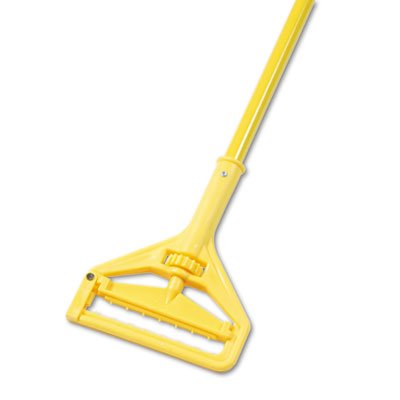 Quick Change Side-Latch Plastic Mop Head Handle, 60" Aluminum Handle, Yellow BWK620