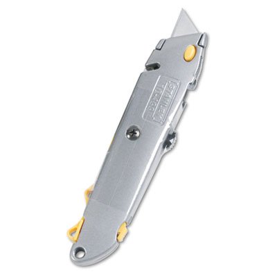 Stanley Quick-Change Utility Knife w/Retractable Blade & Twine Cutter, Gray BOS10499