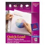 Avery Quick Top and Side Loading Sheet Protectors, Letter, Non-Glare, 50/Box AVE73803