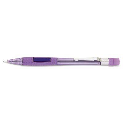 Pentel Quicker Clicker Mechanical Pencil, 0.7 mm, Transparent Violet Barrel PENPD347TV