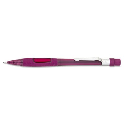 Pentel Quicker Clicker Mechanical Pencil, 0.9 mm, Transparent Burgundy Barrel PENPD349TB