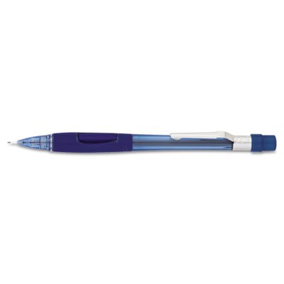 Pentel Quicker Clicker Mechanical Pencil, 0.7 mm, Transparent Blue Barrel PENPD347TC