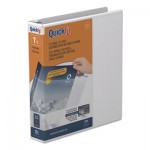 Stride STW88020 QuickFit Round-Ring View Binder, 3 Rings, 1.5" Capacity, 11 x 8.5, White STW88020