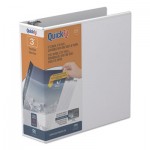 Stride QuickFit Round-Ring View Binder, 3 Rings, 3" Capacity, 11 x 8.5, White STW88050