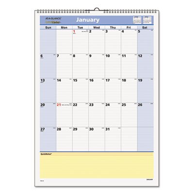 At-A-Glance QuickNotes Wall Calendar, 12 x 17, 2016 AAGPM5228