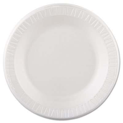 Dart Quiet Classic Laminated Foam Dinnerware, Plate, 10 1/4", White, 125/Pk, 4 Pks/Cs DCC10PWQR