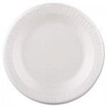 Dart Quiet Classic Laminated Foam Dinnerware, Plate, 10 1/4", White, 125/Pk, 4 Pks/Cs DCC10PWQR