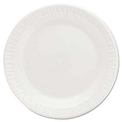 DCC 6PWQR Quiet Classic Laminated Foam Dinnerware Plates, 6 Inches, White, Round, 125/Pack DCC6PWQR