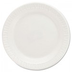 DCC 6PWQR Quiet Classic Laminated Foam Dinnerware Plates, 6 Inches, White, Round, 125/Pack DCC6PWQR