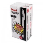 Pentel R.S.V.P. Stick Ballpoint Pen Value Pack, 1mm, Black Ink, Clear/Black Barrel, 24/Pack PENBK91ASWUS