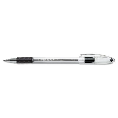 Pentel R.S.V.P. Stick Ballpoint Pen, .7mm, Trans Barrel, Black Ink, Dozen PENBK90A