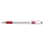 Pentel R.S.V.P. Stick Ballpoint Pen, .7mm, Trans Barrel, Red Ink, Dozen PENBK90B