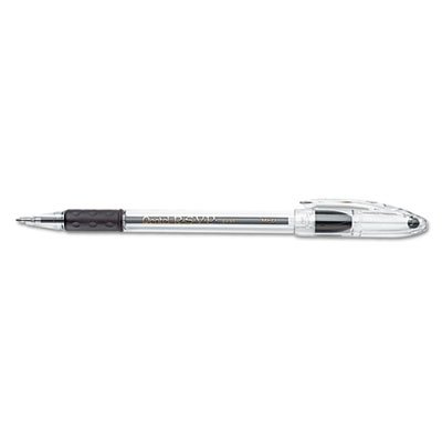 Pentel R.S.V.P. Stick Ballpoint Pen, 1mm, Trans Black Barrel, Black Ink, Dozen PENBK91A