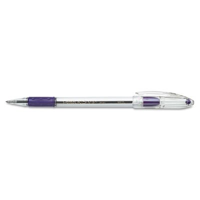 Pentel R.S.V.P. Stick Ballpoint Pen, 1mm, Trans Barrel, Violet Ink, Dozen PENBK91V