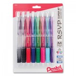 Pentel R.S.V.P. Super RT Retractable Ballpoint Pen, 1mm, Assorted Ink/Barrel, 8/Pack PENBX480BP8M