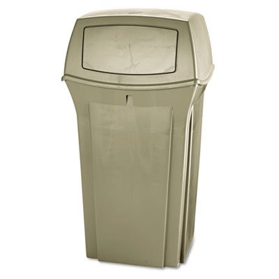 Rubbermaid Commercial 843088BG Ranger Fire-Safe Container, Square, Structural Foam, 35gal, Beige RCP843088BG