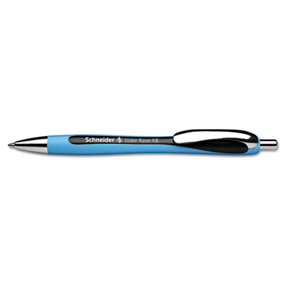 SchneiderA Rave XB Retractable Ballpoint Pen, 1.4 mm, Black Ink, Blue/Black Barrel RED132501