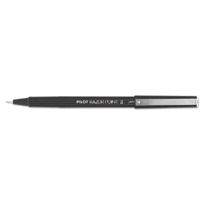 Pilot Razor Point II Super Fine Marker Pen, Black Ink, .2mm, Dozen PIL11009